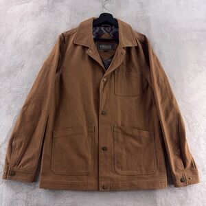 Pendleton Chore Coat Mens Size Medium Brown Canvas Work Jacket Barn Western
